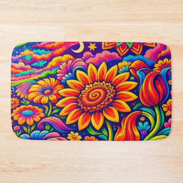 Item preview, Vibrant Retro Psychedelic Floral Dreamscape designed and sold by Far Out Goods.