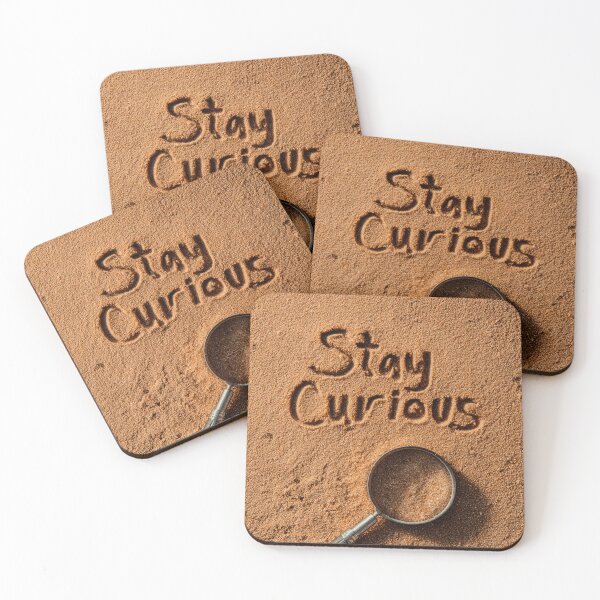 Item preview, Stay Curious Message in Beach Sand with Magnifying Glass designed and sold by chase-thewave.