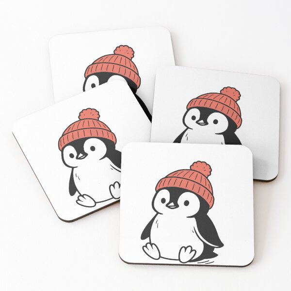 Item preview, Cute Baby Penguin with Red Beret – Line Art designed and sold by Joyfulfabric.