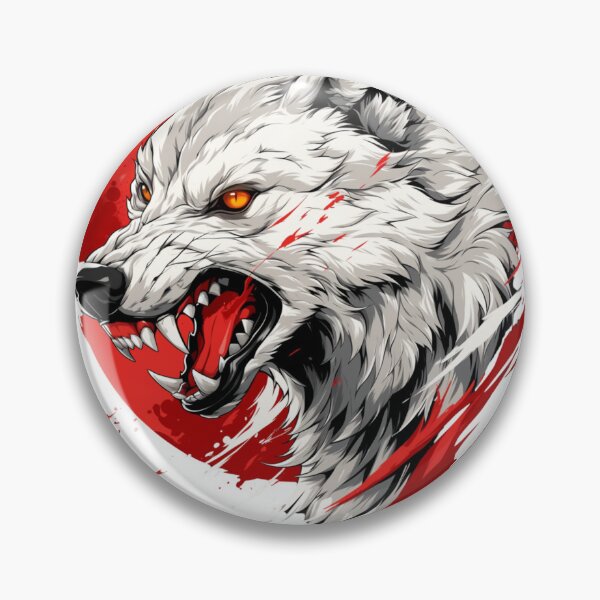 Item preview, Savage White Wolf – Red Sun Japanese Style Art designed and sold by YSiGn_.