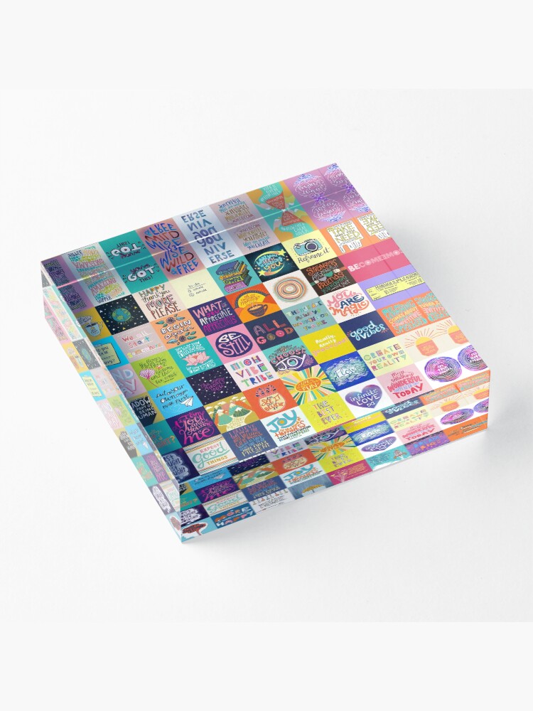 Alternate view of Positivity Patchwork Acrylic Block