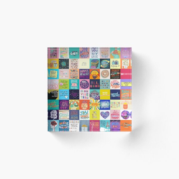 Positivity Patchwork Acrylic Block