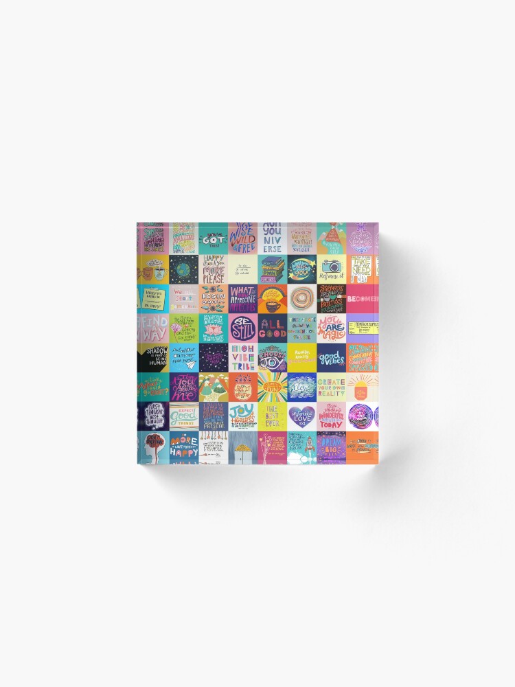 Alternate view of Positivity Patchwork Acrylic Block