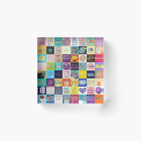 Positivity Patchwork Acrylic Block