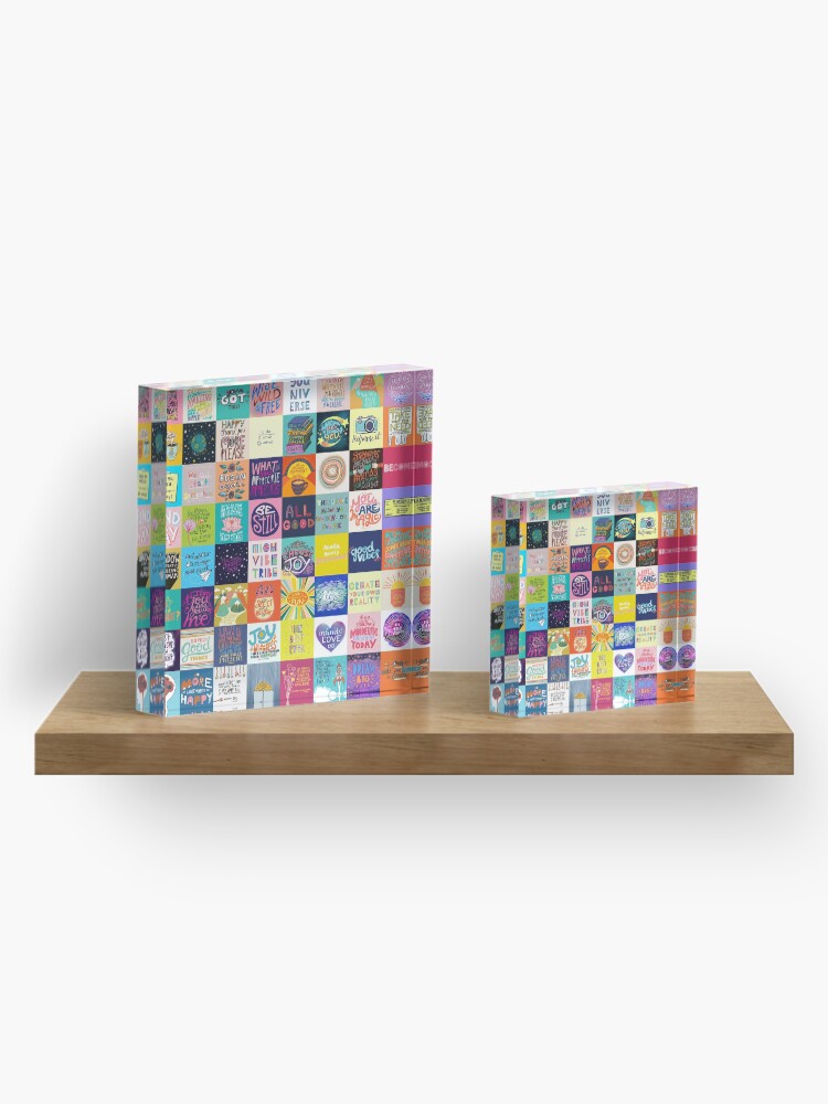 Alternate view of Positivity Patchwork Acrylic Block