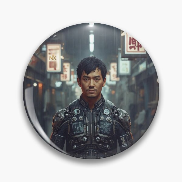 Item preview, NK--Studios Cyberpunk Mechanic in Neon Noir Rainy City designed and sold by NK-Studios .
