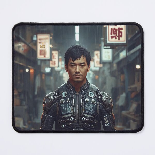 Item preview, NK--Studios Cyberpunk Mechanic in Neon Noir Rainy City designed and sold by NK-Studios .