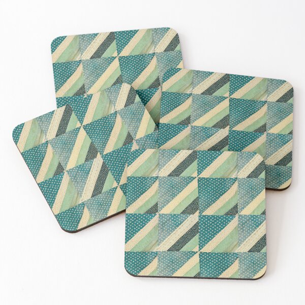 Item preview, Vintage Green Triangle Quilt designed and sold by DaynaRoyston.