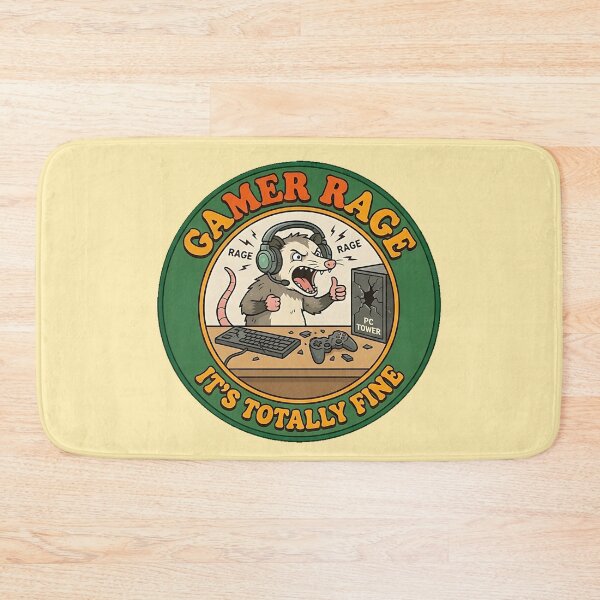 Item preview, Retro 70s Gamer Possum - Gamer Rage (It's Totally Fine) designed and sold by TSOmac.