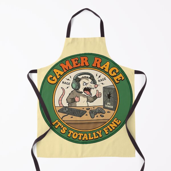 Item preview, Retro 70s Gamer Possum - Gamer Rage (It's Totally Fine) designed and sold by TSOmac.