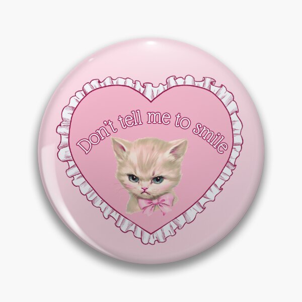 Item preview, Don't Tell Me to Smile Coquette Vintage Cat Heart designed and sold by imradicallysoft.