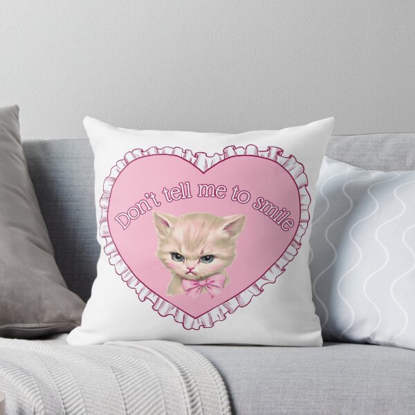 Item preview, Don't Tell Me to Smile Coquette Vintage Cat Heart designed and sold by imradicallysoft.