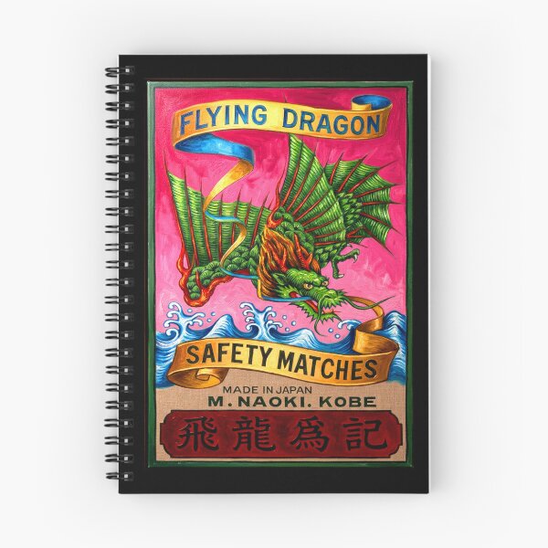 Item preview, Flying Dragon Safety Matches - restyled Vintage Japanese Matchbox Label designed and sold by Corinne Alexa Jackson.
