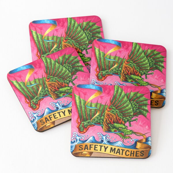 Item preview, Flying Dragon Safety Matches - restyled Vintage Japanese Matchbox Label designed and sold by Corinne Alexa Jackson.