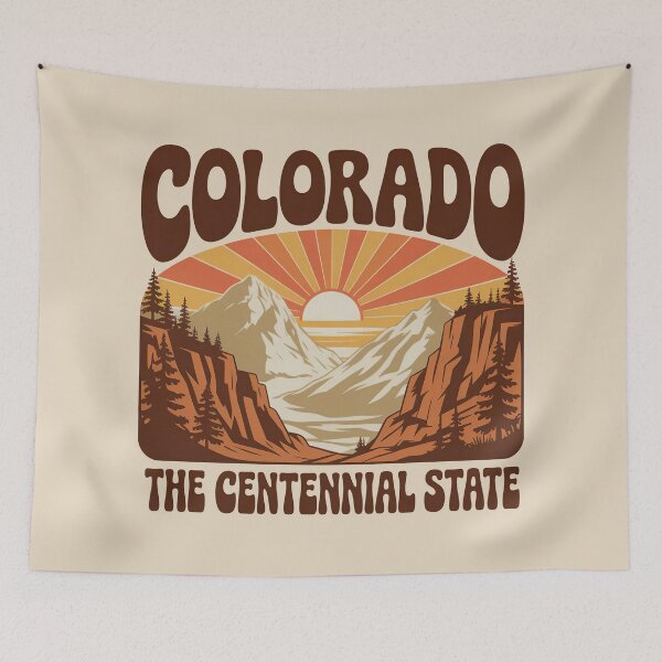 Item preview, Colorado The Centennial State Retro Sunset Mountain Landscape Vintage Travel Poster designed and sold by graphic-genie.