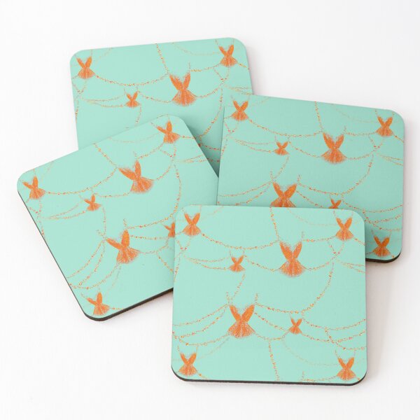Item preview, Corset and Rhinestones Showgirl Pattern - Orange and Mint Green designed and sold by TheBohemianLark.