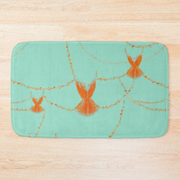 Item preview, Corset and Rhinestones Showgirl Pattern - Orange and Mint Green designed and sold by TheBohemianLark.