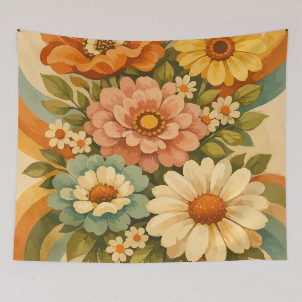 Item preview, 70s Retro Boho Floral Bouquet designed and sold by Far Out Goods.