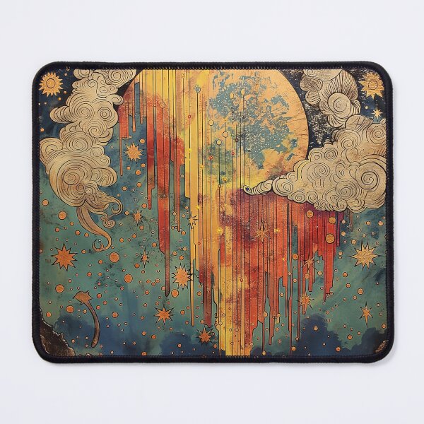 Item preview, Dripping Rainbow Moon Celestial Boho Seascape designed and sold by TheBohemianLark.