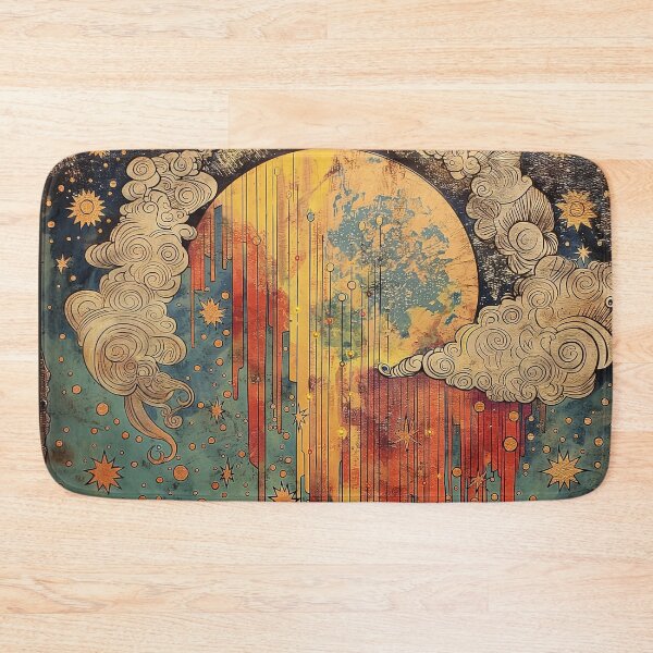 Item preview, Dripping Rainbow Moon Celestial Boho Seascape designed and sold by TheBohemianLark.