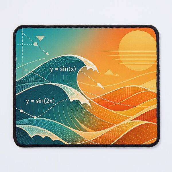 Item preview, Sine Wave Ocean Vectors - Modern Mathematical Beach Art designed and sold by LuxeBuzz.
