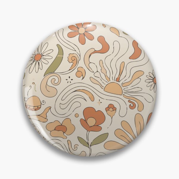 Item preview, 70s Retro Boho Floral Line Art designed and sold by Far Out Goods.
