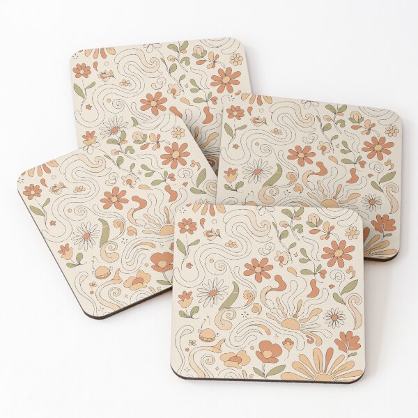 Item preview, 70s Retro Boho Floral Line Art designed and sold by Far Out Goods.