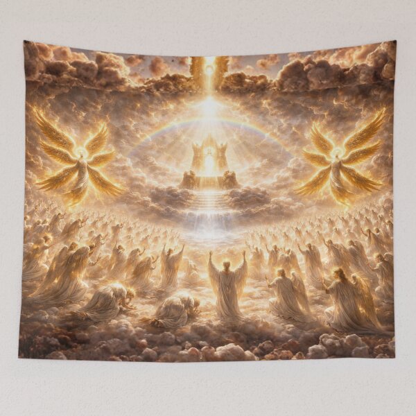 Item preview, Heavenly Throne Room Worship – Revelation 4:8 Seraphim Poster designed and sold by Dexters Inspiring Creations.