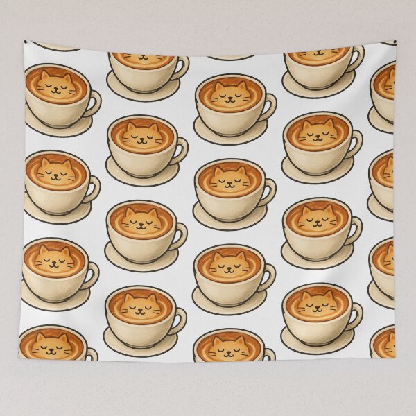 Item preview, Cute Cat Latte Coffee Art designed and sold by Lacritsa .