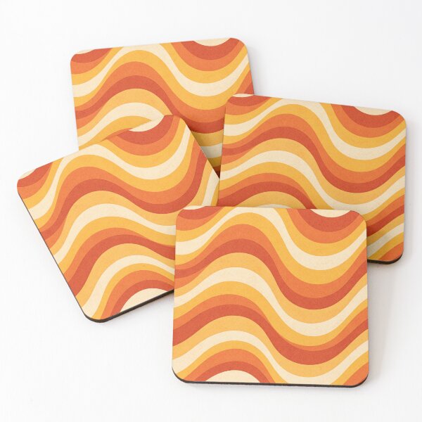 Item preview, Retro Orange Yellow Wave Pattern designed and sold by SassyArtistry.