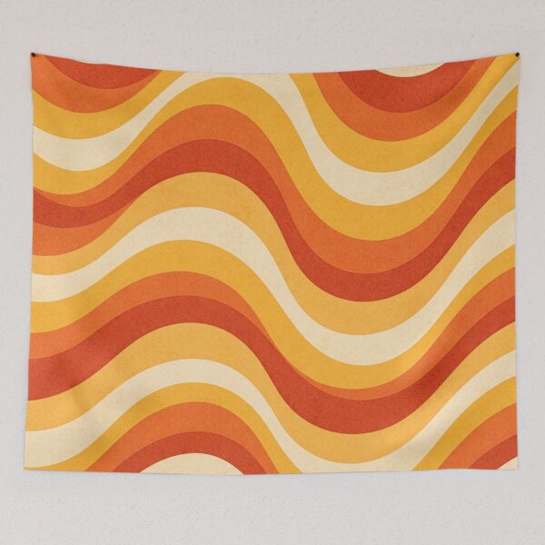Item preview, Retro Orange Yellow Wave Pattern designed and sold by SassyArtistry.