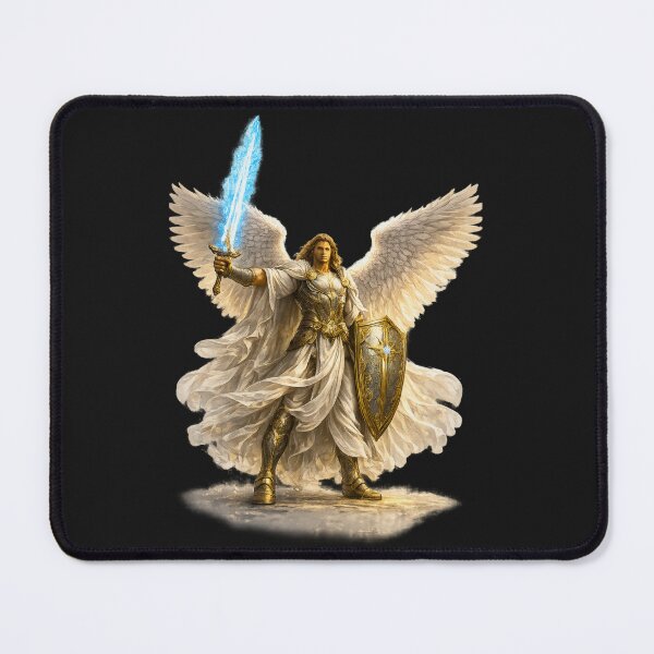 Item preview, Warrior Angel – Sword of Blue Flame and Golden Shield designed and sold by Dexters Inspiring Creations.