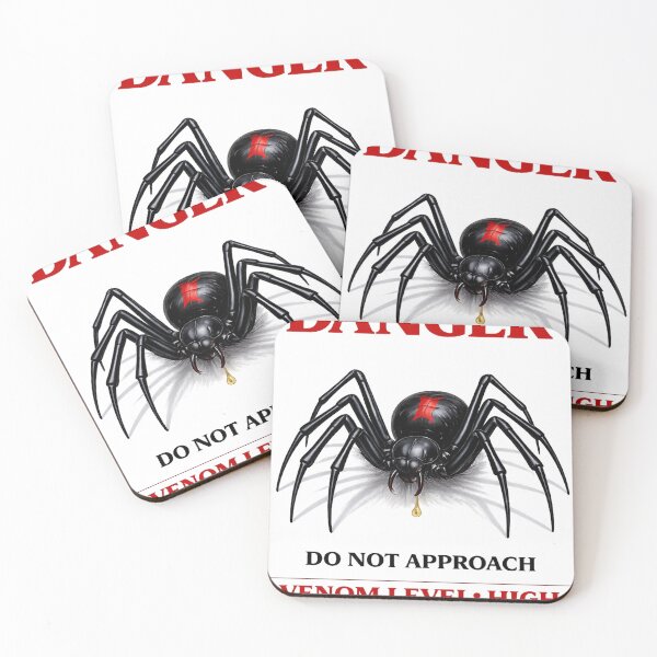 Item preview, Black Widow DANGER Shirt – Toxic Spider Warning Graphic Tee designed and sold by Japanese Bug Hunter.