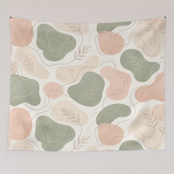 Item preview, Beige Sage Abstract Leaf Pattern designed and sold by SassyArtistry.