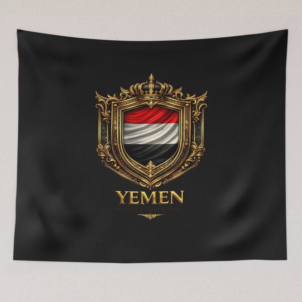 Item preview, Yemen Flag Royal Crest – Luxury Gold Emblem Arabian Pride Design designed and sold by Culture Atlas .
