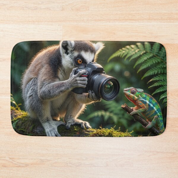 Item preview, Lemur Takes Photos of Chameleon designed and sold by Tridentulus.
