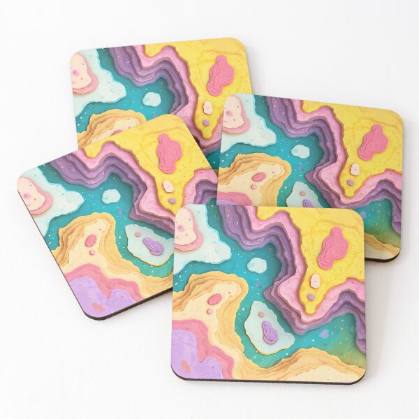 Item preview, Colorful Layered Topographic Contour Map designed and sold by bubblegoth.