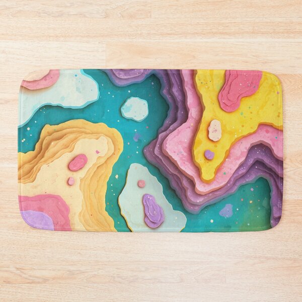 Item preview, Colorful Layered Topographic Contour Map designed and sold by bubblegoth.