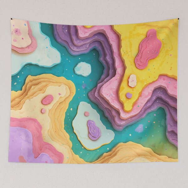 Item preview, Colorful Layered Topographic Contour Map designed and sold by bubblegoth.