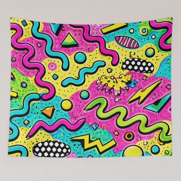 Item preview, 90s Neon Squiggle Pattern designed and sold by SassyArtistry.