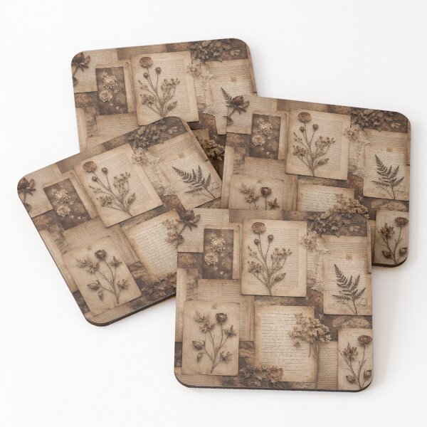 Item preview, Vintage Botanical Pressed Flowers Collage designed and sold by SassyArtistry.