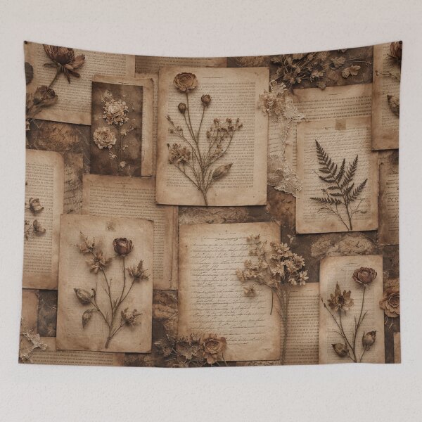 Item preview, Vintage Botanical Pressed Flowers Collage designed and sold by SassyArtistry.