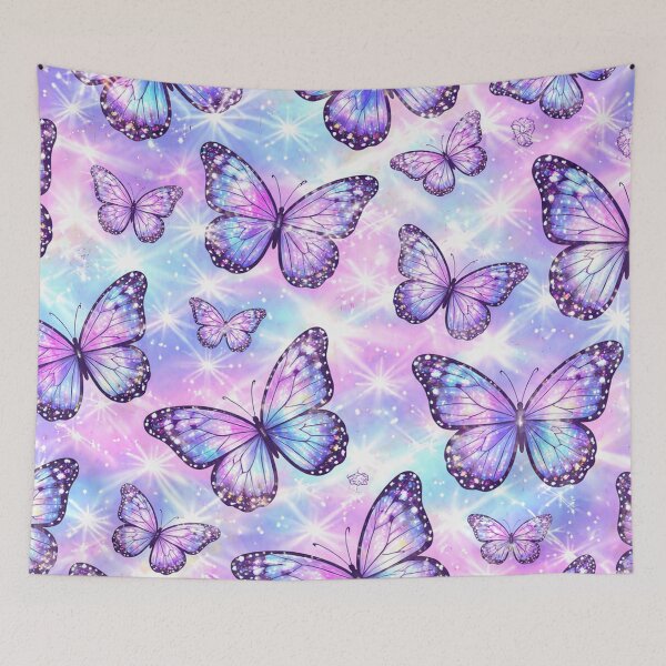 Item preview, Purple Blue Butterfly Sparkle Pattern designed and sold by SassyArtistry.