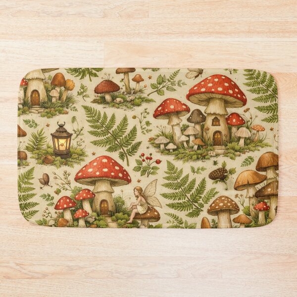 Item preview, Fairy Mushroom Forest Cottage Pattern designed and sold by SassyArtistry.