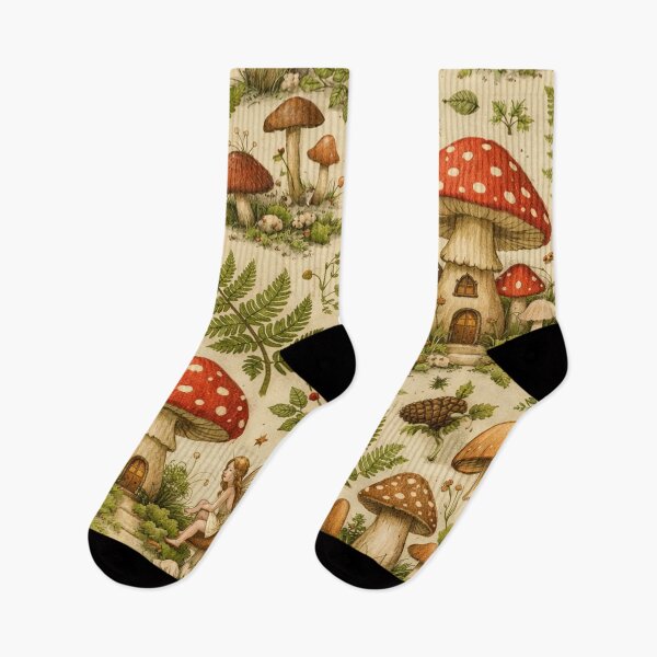 Item preview, Fairy Mushroom Forest Cottage Pattern designed and sold by SassyArtistry.