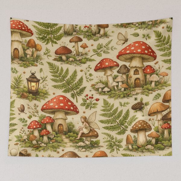 Item preview, Fairy Mushroom Forest Cottage Pattern designed and sold by SassyArtistry.