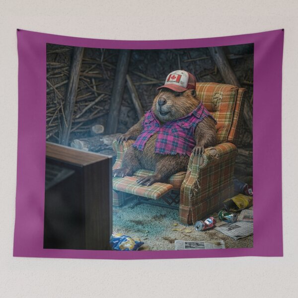 Item preview, Canadian Beaver Watches Television in His Lodge designed and sold by Tridentulus.