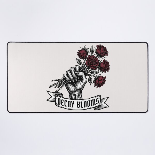 Item preview, Macabre Skeletal Hand & Roses "Decay Blooms" Woodcut Graphic designed and sold by benjyjump.