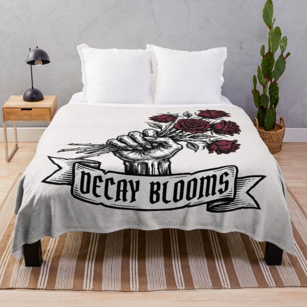 Item preview, Macabre Skeletal Hand & Roses "Decay Blooms" Woodcut Graphic designed and sold by benjyjump.