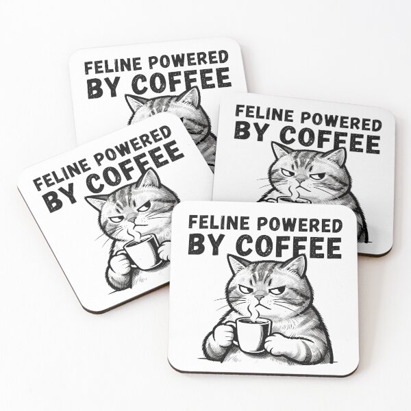 Item preview, Feline Powered by Coffee designed and sold by Birdie and Flynn.